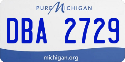 MI license plate DBA2729