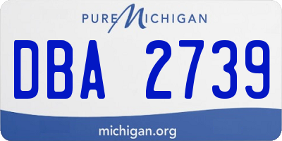 MI license plate DBA2739