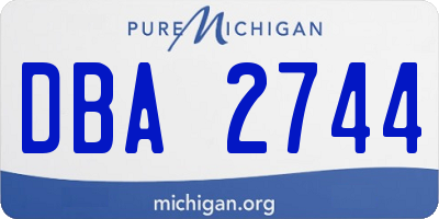 MI license plate DBA2744