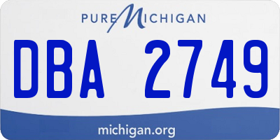 MI license plate DBA2749