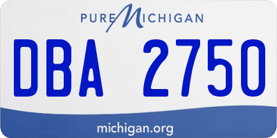 MI license plate DBA2750