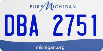 MI license plate DBA2751