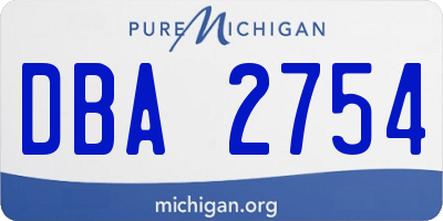 MI license plate DBA2754