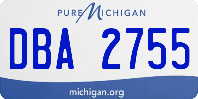 MI license plate DBA2755