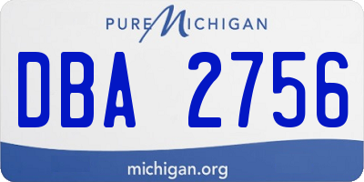 MI license plate DBA2756
