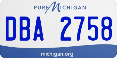 MI license plate DBA2758