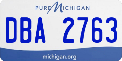 MI license plate DBA2763