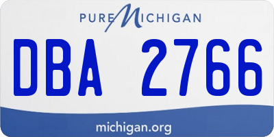 MI license plate DBA2766