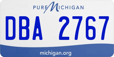 MI license plate DBA2767