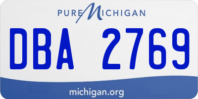MI license plate DBA2769
