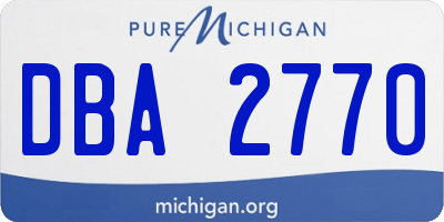 MI license plate DBA2770