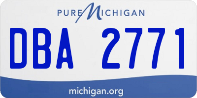 MI license plate DBA2771