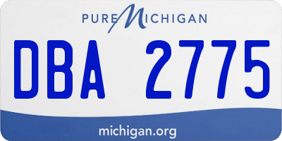 MI license plate DBA2775