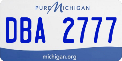 MI license plate DBA2777
