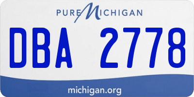 MI license plate DBA2778