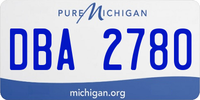 MI license plate DBA2780