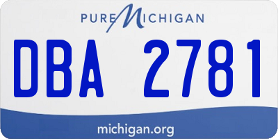 MI license plate DBA2781