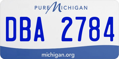 MI license plate DBA2784