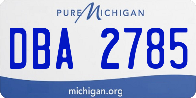 MI license plate DBA2785