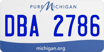 MI license plate DBA2786