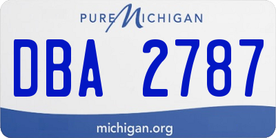 MI license plate DBA2787