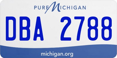 MI license plate DBA2788