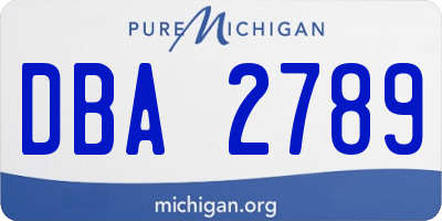 MI license plate DBA2789