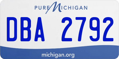 MI license plate DBA2792