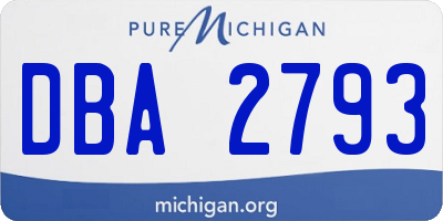 MI license plate DBA2793