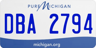 MI license plate DBA2794