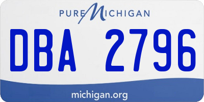 MI license plate DBA2796