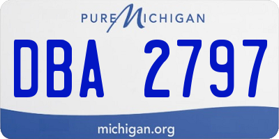 MI license plate DBA2797