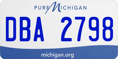 MI license plate DBA2798