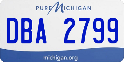 MI license plate DBA2799