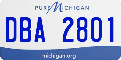 MI license plate DBA2801