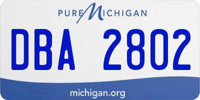 MI license plate DBA2802