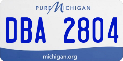 MI license plate DBA2804