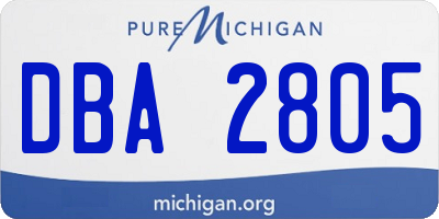 MI license plate DBA2805