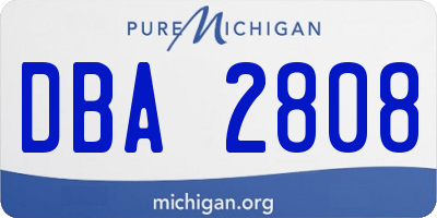 MI license plate DBA2808