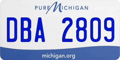 MI license plate DBA2809