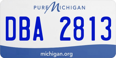 MI license plate DBA2813