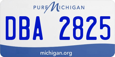 MI license plate DBA2825
