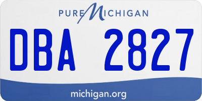 MI license plate DBA2827
