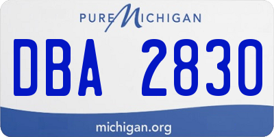 MI license plate DBA2830