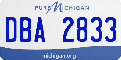 MI license plate DBA2833