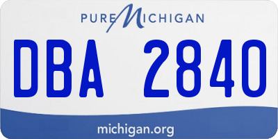 MI license plate DBA2840