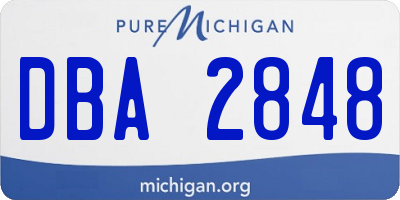 MI license plate DBA2848