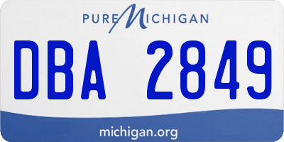 MI license plate DBA2849