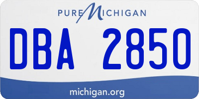 MI license plate DBA2850
