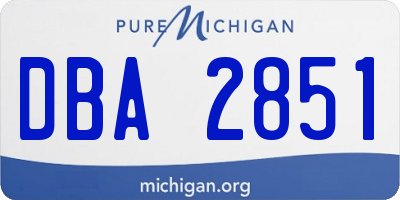 MI license plate DBA2851